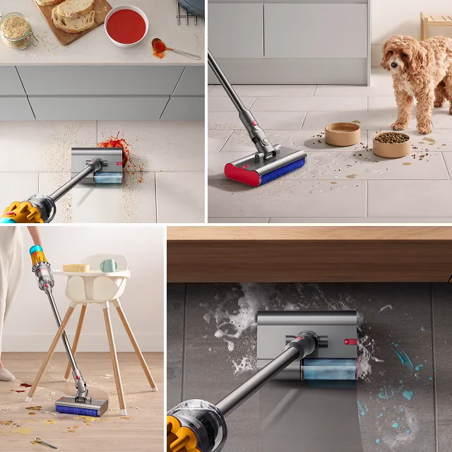 Dyson V12s Detect Slim Submarine 0.35 L 140 W Cordless Stick vacuum cleaner, Nickel, Yellow