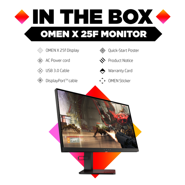 HP 24.5&quot; OMEN X 25f 1ms, 240hz, Full HD, TN - gaming monitor