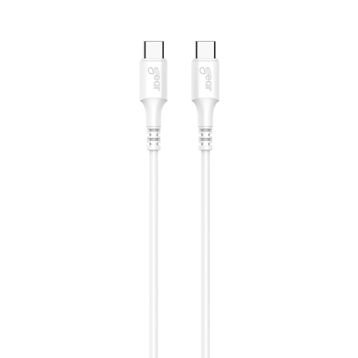 GEAR USB-C 2.0 -kaapeli, 60 W, 1 m, valkoinen