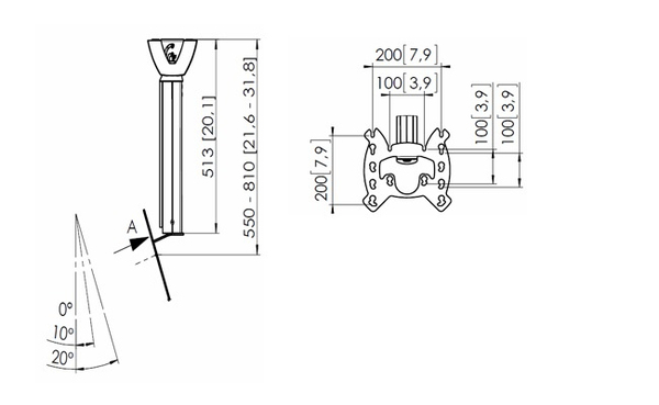 Vogel's Pro PFC 555 Display Ceiling Kit , Length 550-850mm