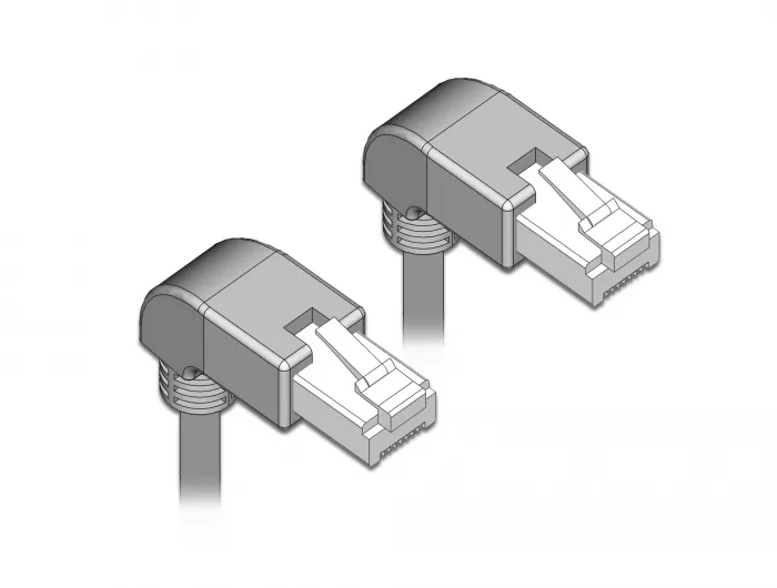 Delock Network cable RJ45 Cat.5e SF/UTP downward / downward angled 0.5