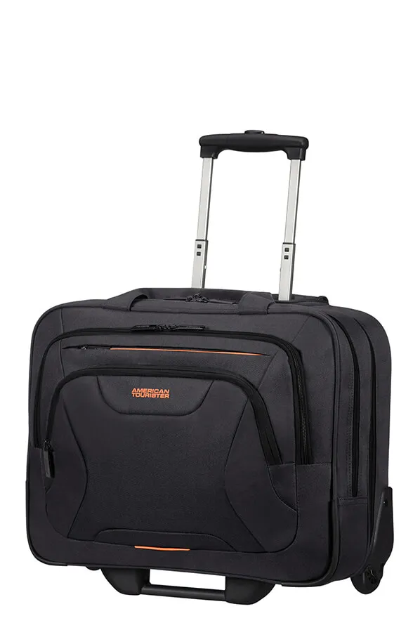 American Tourister At Work 15.6" Rolling Laptop Briefcase, Polyester, Black/Orange