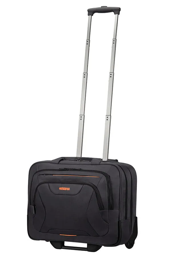 American Tourister At Work 15.6" Rolling Laptop Briefcase, Polyester, Black/Orange