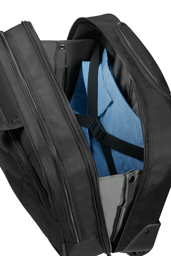 American Tourister At Work 15.6" Rolling Laptop Briefcase, Polyester, Black/Orange