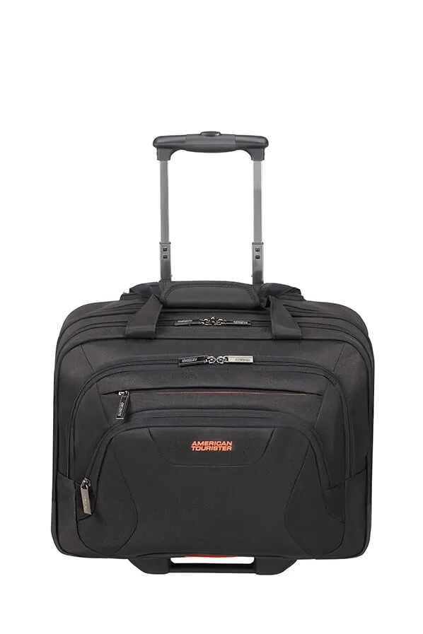 American Tourister At Work 15.6" Rolling Laptop Briefcase, Polyester, Black/Orange