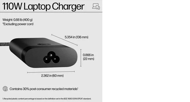 HP USB-C 110W Laptop Charger