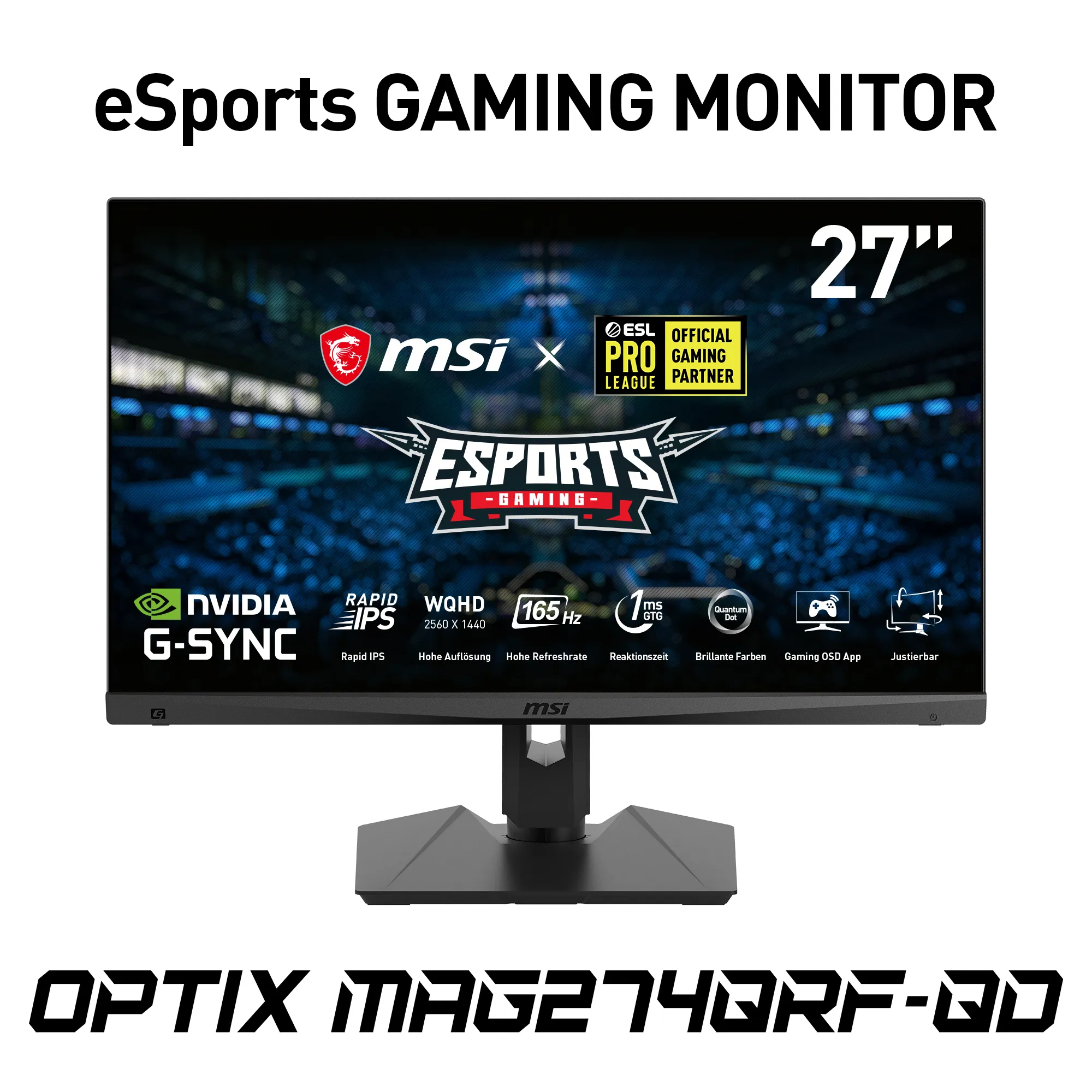 MSI 27" Optix MAG274QRFDE-QD QHD, IPS - gaming monitor