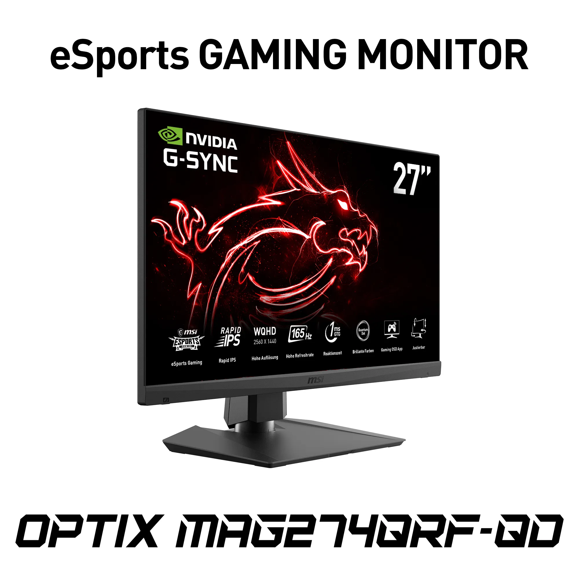 MSI 27" Optix MAG274QRFDE-QD QHD, IPS - gaming monitor