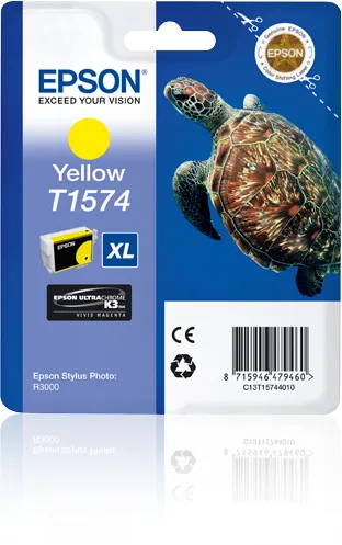 Epson T1574 XL bl&auml;ckpatron, 25,9 ml, gul