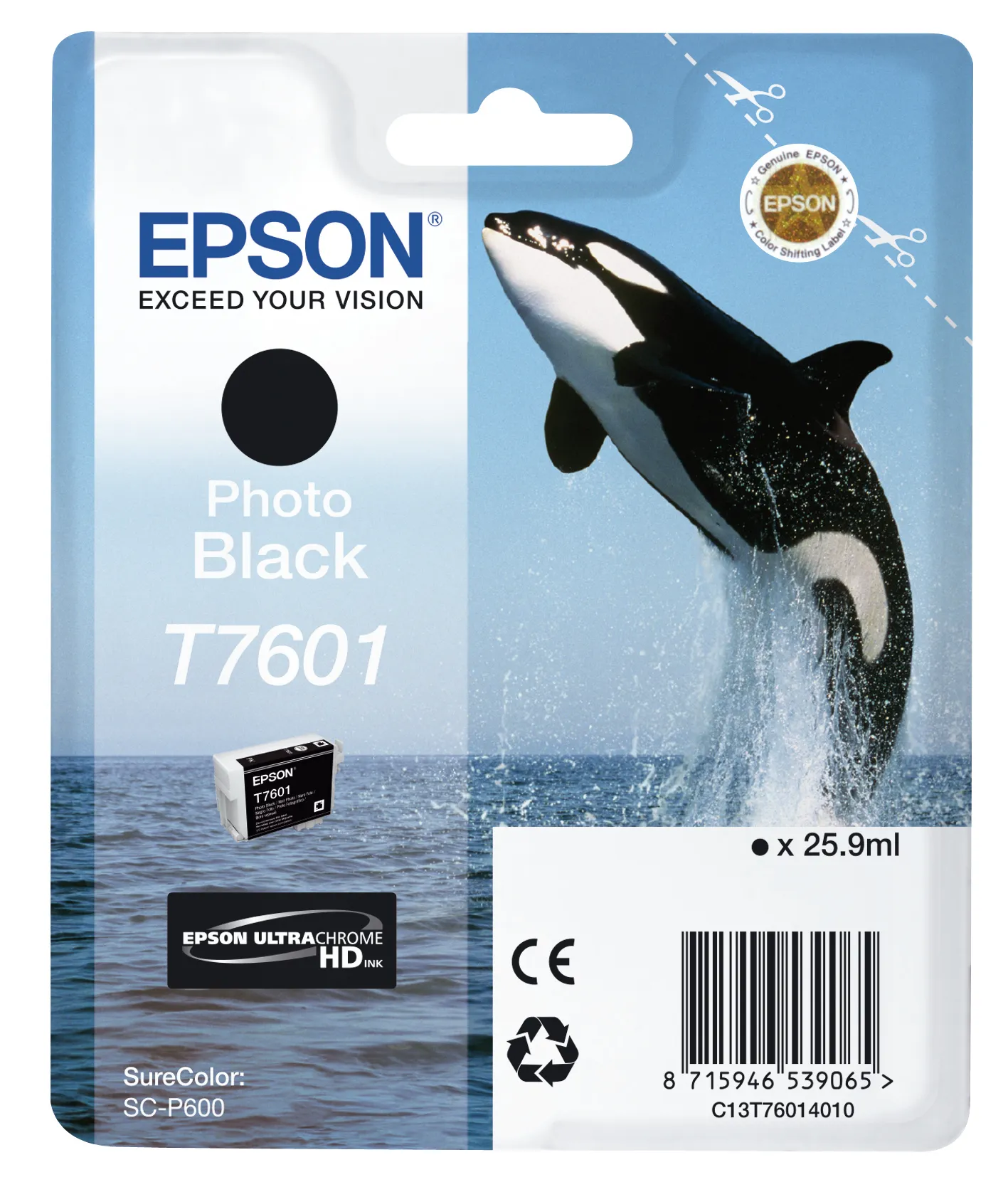EPSON T7601 ink cartridge, 25.9 ml, Photo Black