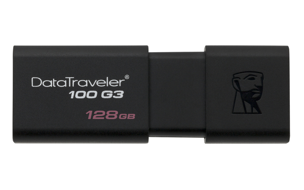 Kingston 128 GB DataTraveler 100 G3 USB - minne, Svart