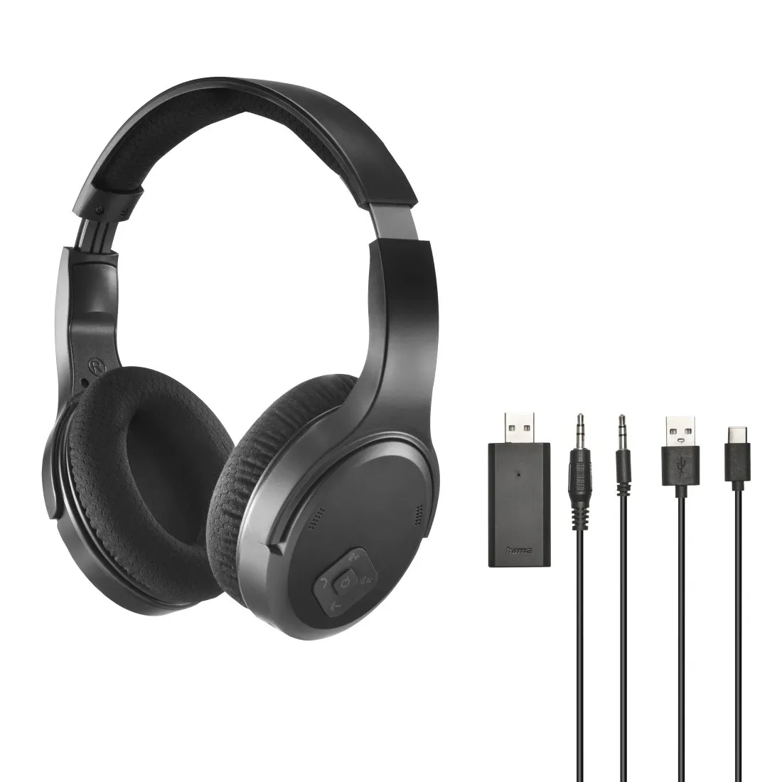 HAMA 00221847 tr&aring;dl&ouml;sa over-ear h&ouml;rlurar, svart