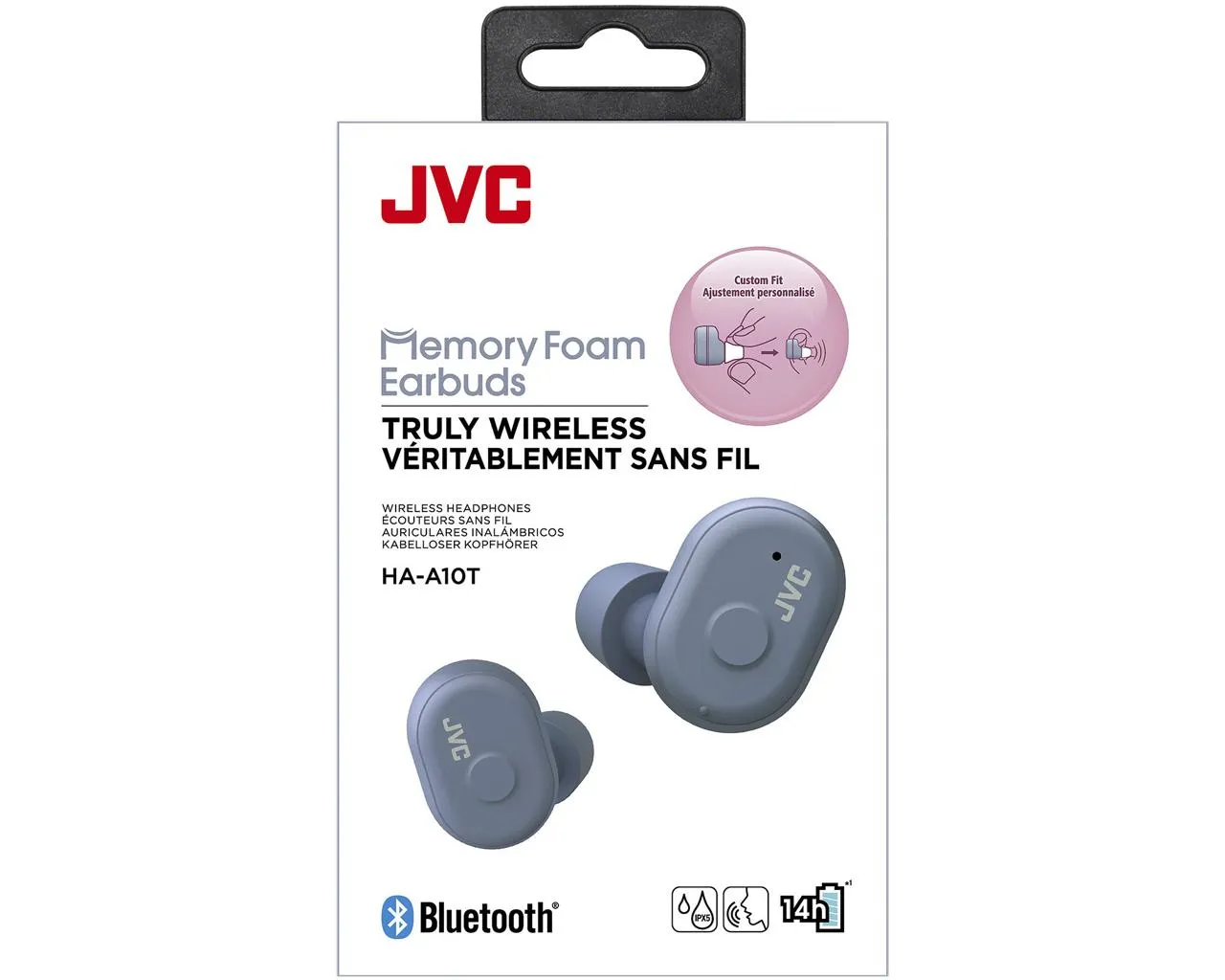 JVC HA-A10T True Wireless -langattomat nappikuulokkeet, harmaa