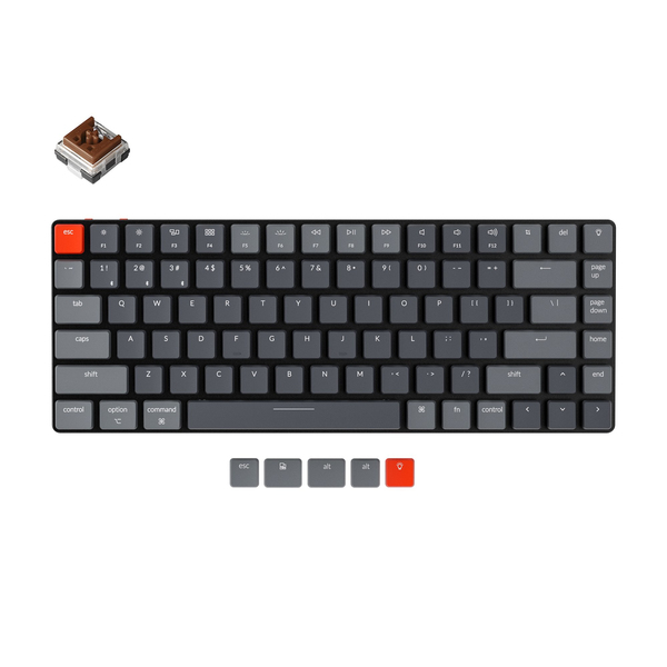 Keychron K3 Ultra-slim RGB -langaton pelin&auml;pp&auml;imist&ouml;, Optical Brown (Swappable), Musta