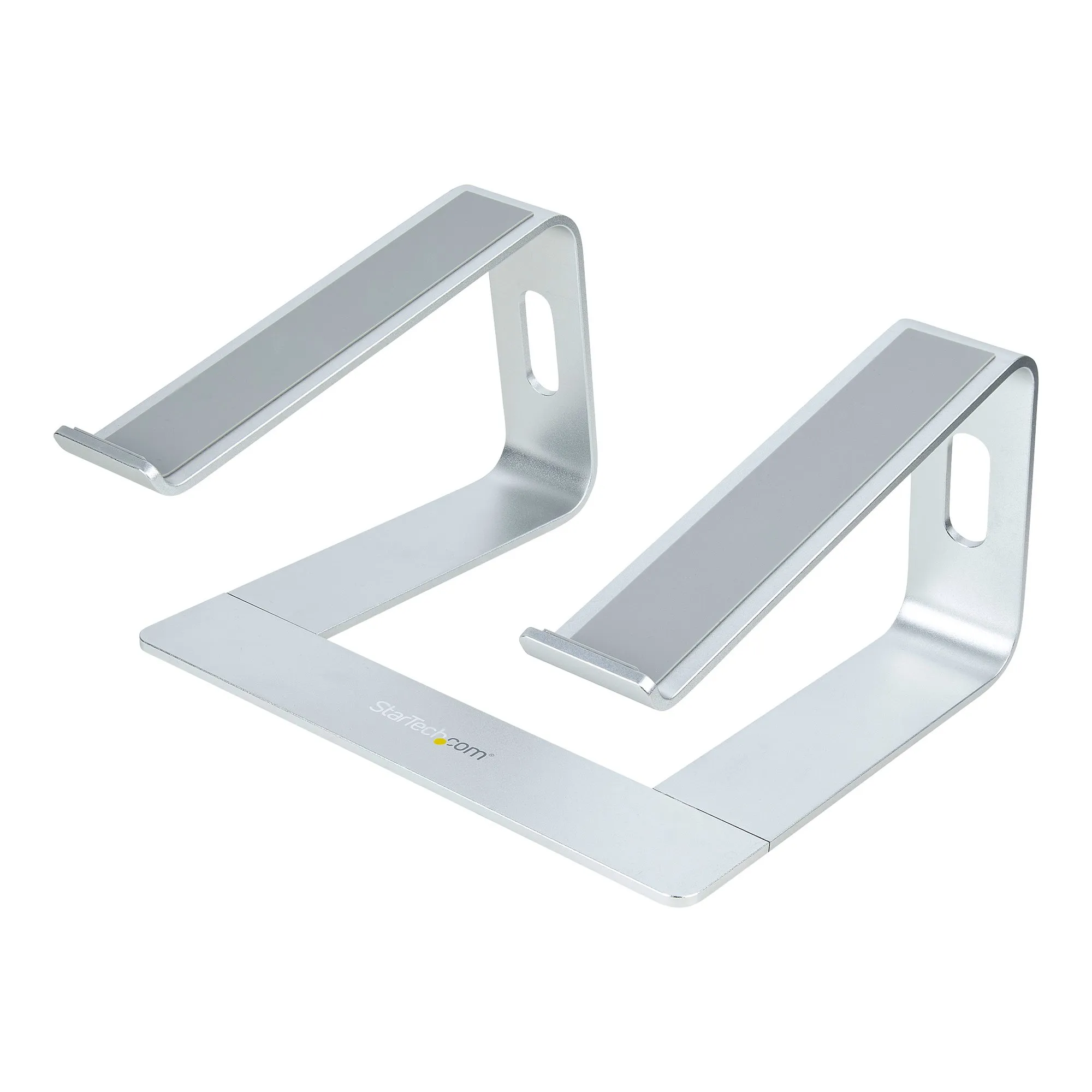 STARTECH.COM Laptop Stand for Desk Supports 5kg/11lb Aluminum/Silver Ergonomic Laptop Riser Portable Laptop Holder Angled Stand