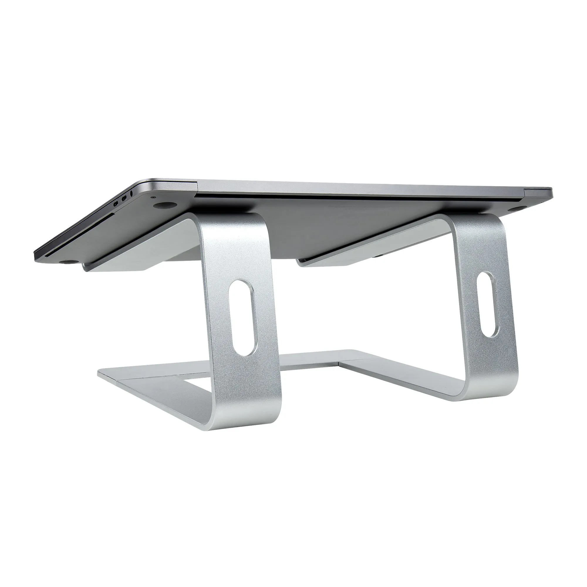 STARTECH.COM Laptop Stand for Desk Supports 5kg/11lb Aluminum/Silver Ergonomic Laptop Riser Portable Laptop Holder Angled Stand