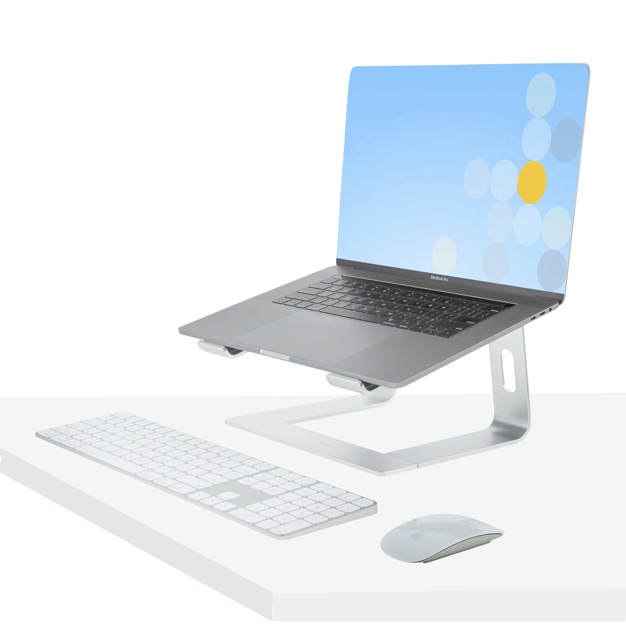 STARTECH.COM Laptop Stand for Desk Supports 5kg/11lb Aluminum/Silver Ergonomic Laptop Riser Portable Laptop Holder Angled Stand