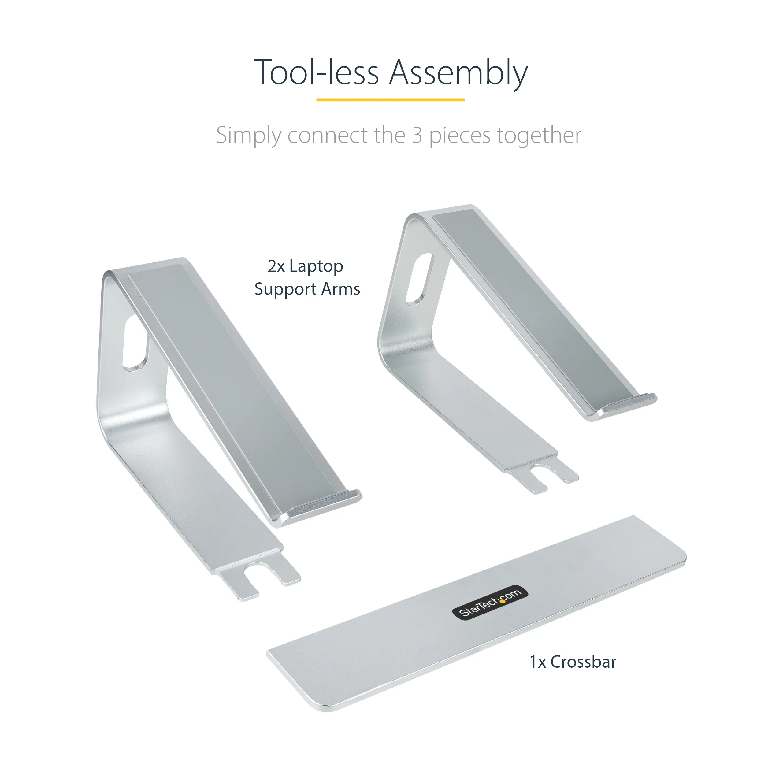 STARTECH.COM Laptop Stand for Desk Supports 5kg/11lb Aluminum/Silver Ergonomic Laptop Riser Portable Laptop Holder Angled Stand