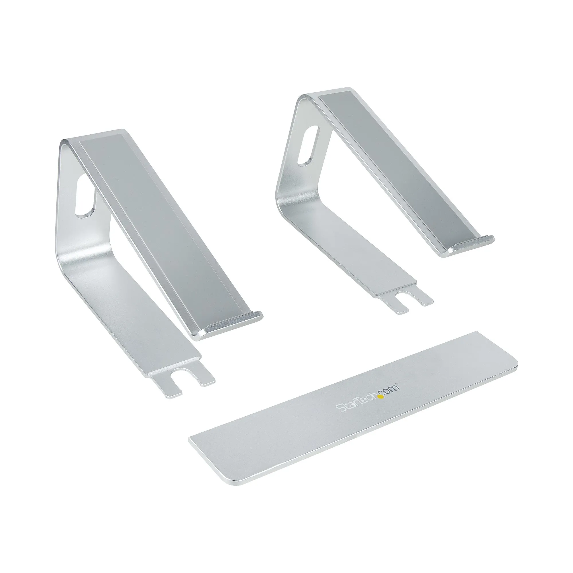 STARTECH.COM Laptop Stand for Desk Supports 5kg/11lb Aluminum/Silver Ergonomic Laptop Riser Portable Laptop Holder Angled Stand