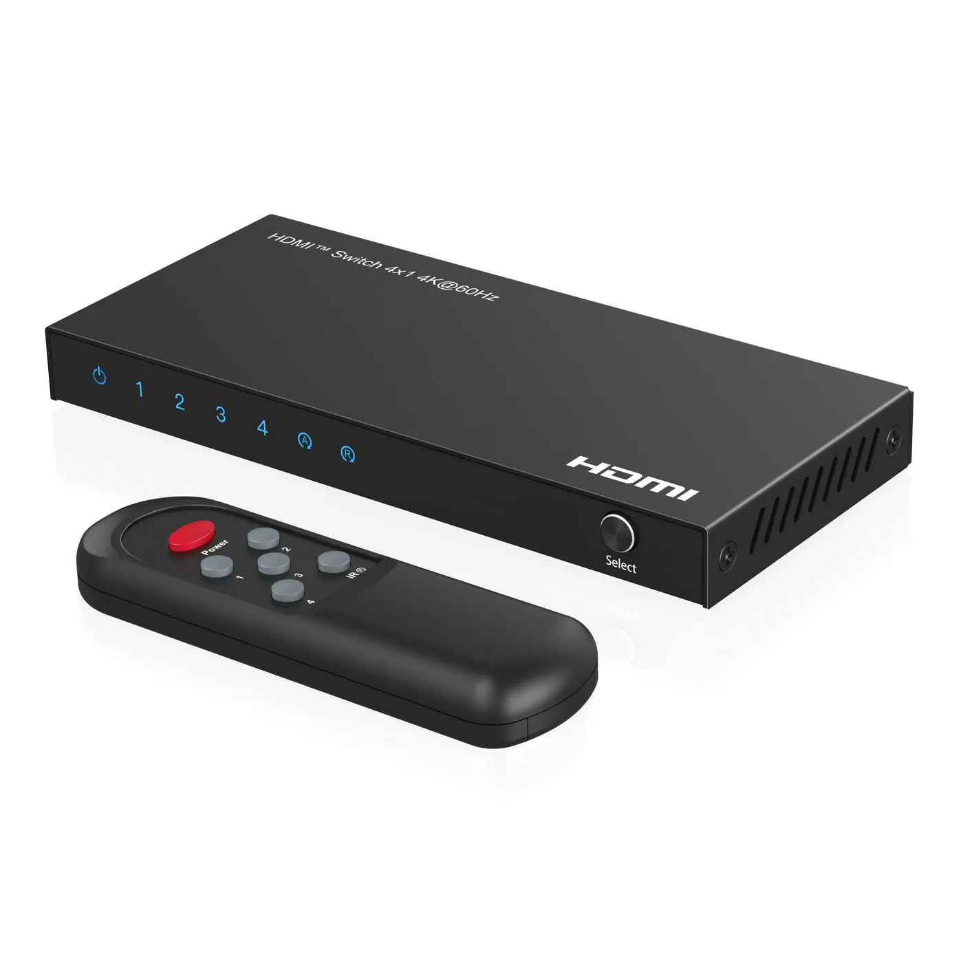 4K@60Hz HDMI Switch 4x1, HDCP 2.2, w/ Remote control