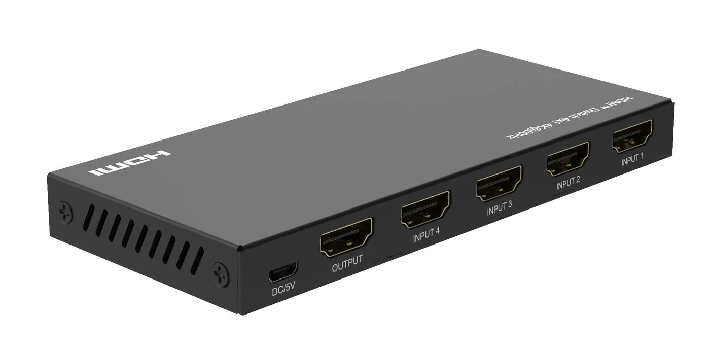 4K@60Hz HDMI Switch 4x1, HDCP 2.2, w/ Remote control