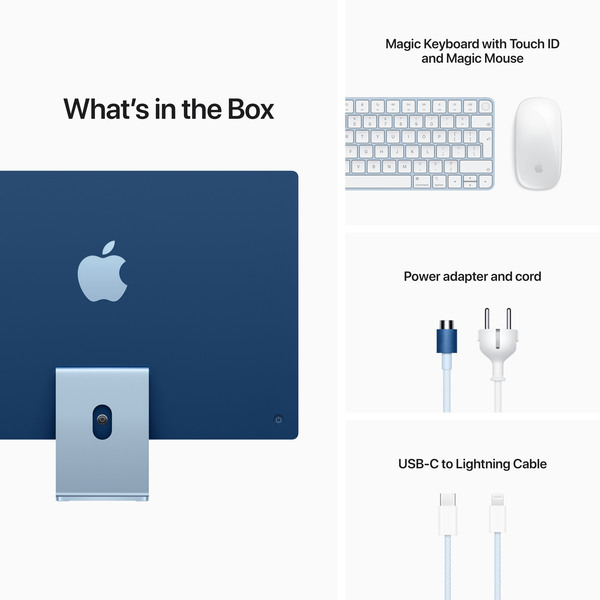 Apple iMac 24&quot;, (M1 8C CPU, 8C GPU), 8GB, 256GB SSD, MacOS - All-in-one, Blue