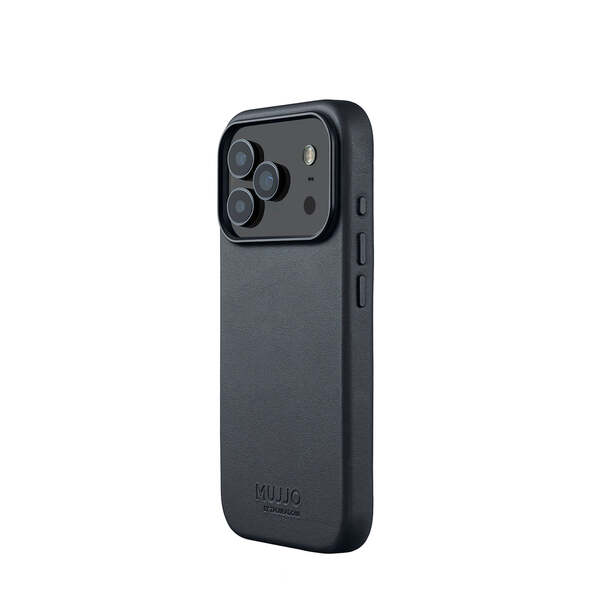 Mujjo Full Leather MagSafe fodral f&ouml;r iPhone 17 Pro, Basalt