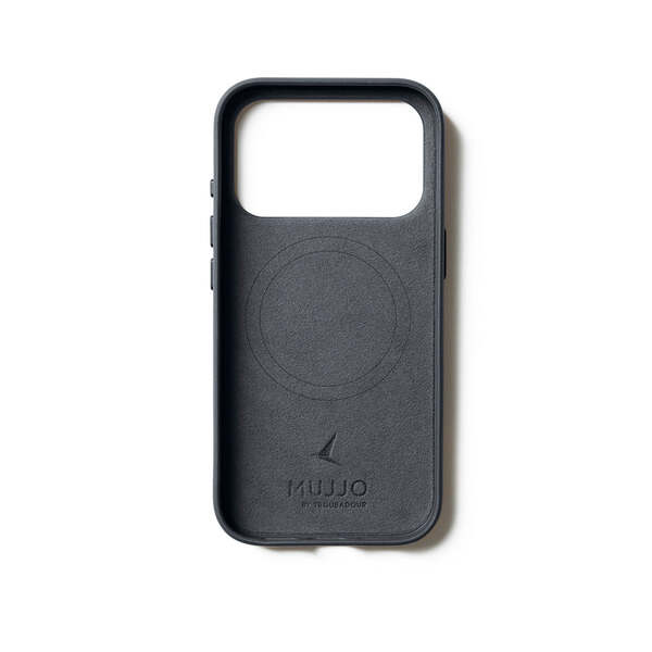 Mujjo Full Leather MagSafe fodral f&ouml;r iPhone 17 Pro, Basalt