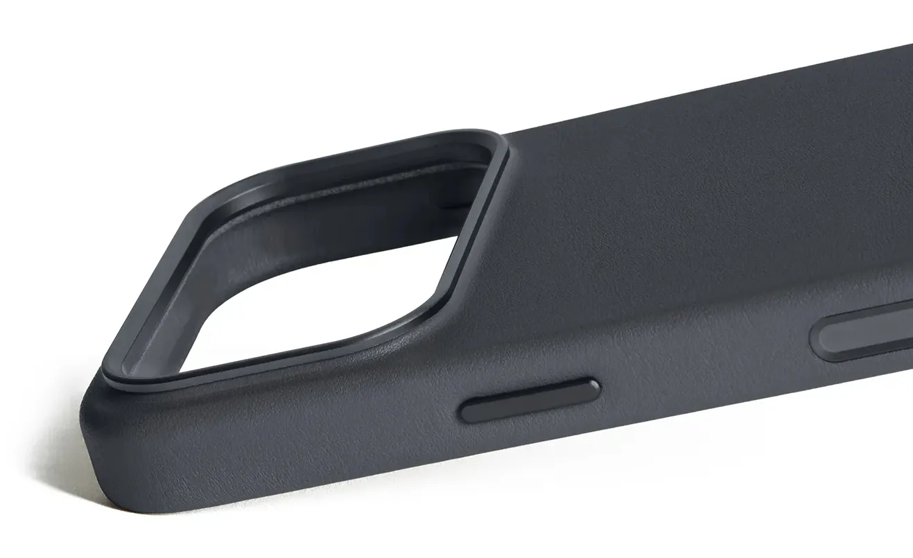 Mujjo Full Leather MagSafe, iPhone 17 Pro -suojakuori, Basalt