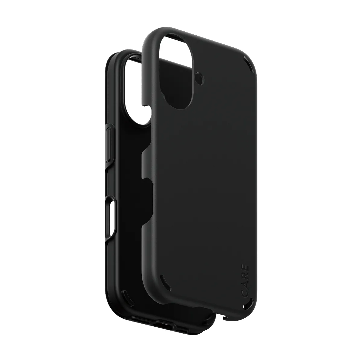 Care by PanzerGlass iPhone 16 Double Defense -suojakuori, Musta