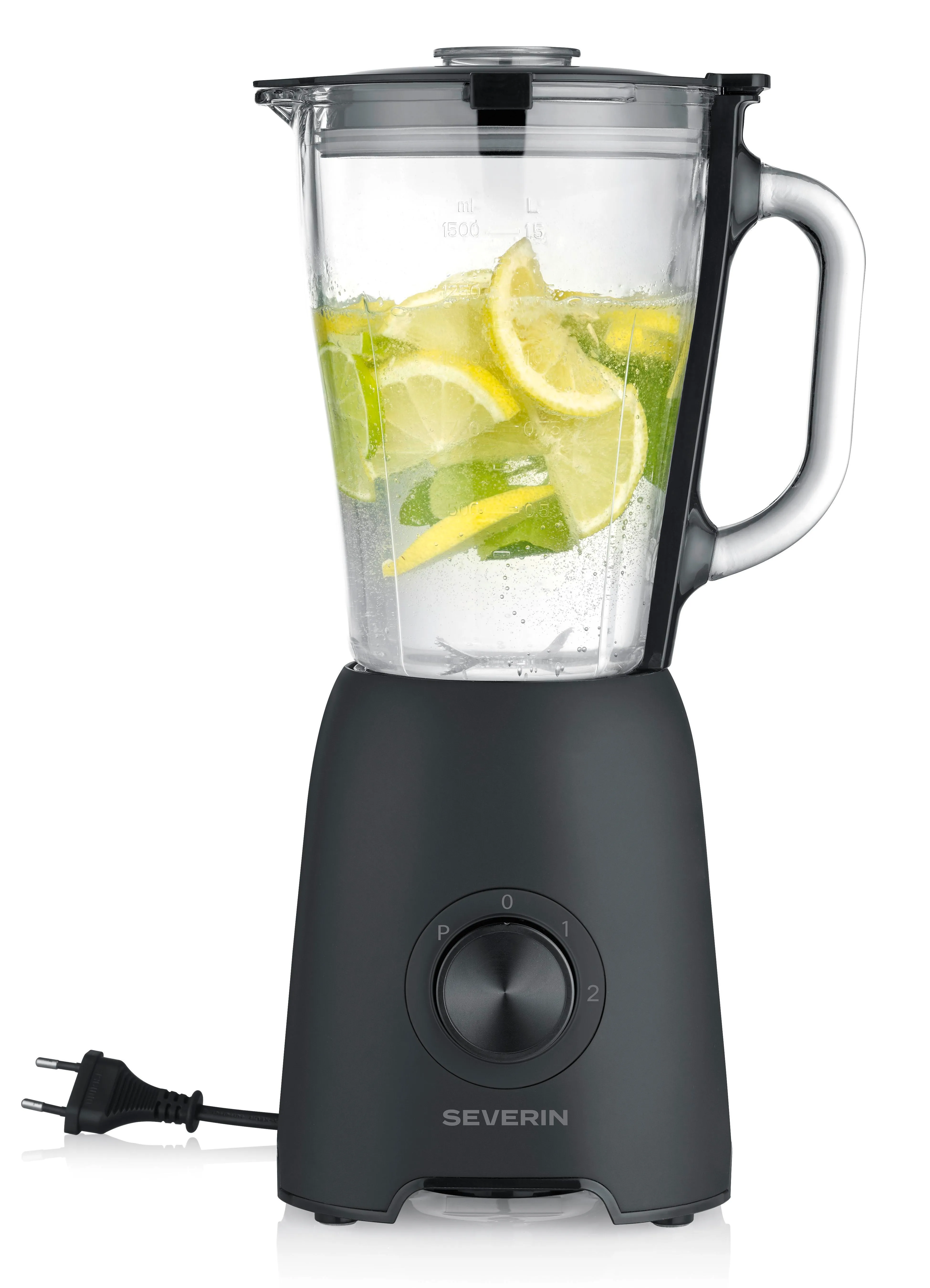 SEVERIN SM3724 600W 1.5L Blender, Black, Clear