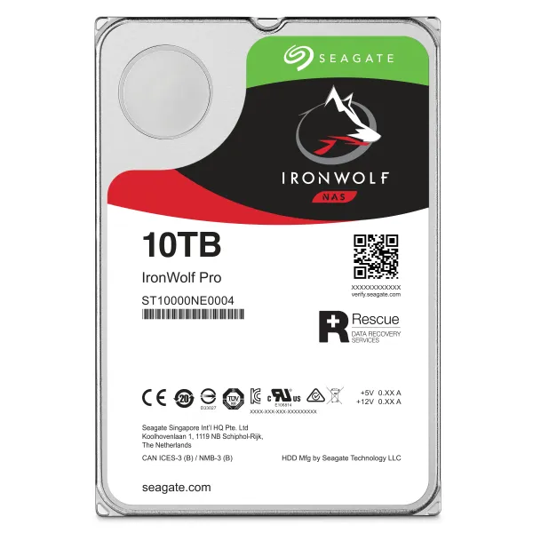 Seagate IronWolf Pro 3.5", 10 TB, 7200 RPM, 256 MB, 550 WRL - hårddisk (NAS)