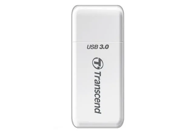 Transcend RDF5 USB 3.1 Kortinlukija, Valkoinen (2-in-1)