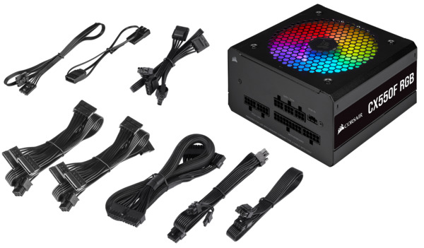 Corsair CX Series RGB CX550F 550W - PSU, 80 Plus Bronze
