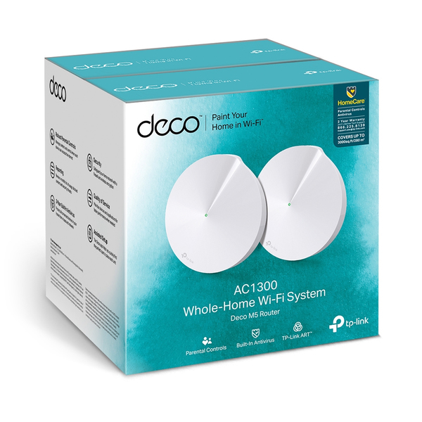 TP-Link Deco M5 V3, AC1300, Dual-Band, Wi-Fi 5 - Mesh system, 2-pack