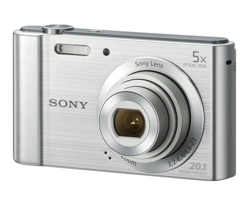 SONY DSCW800S digital camera 20M CCD 28mm 5x IS 2.7inch 720p silver