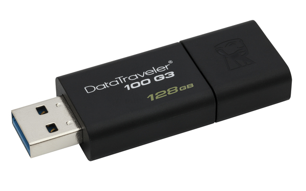 Kingston 128GB DataTraveler 100 G3 USB - memory stick, Black