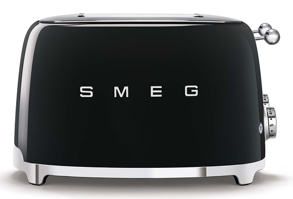 Smeg 50's Style -leiv&auml;npaahdin, 4 viipale(i)ta,  Musta