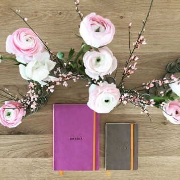 Rhodiarama soft A5 lilac dot ivory