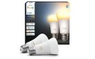 Philips Hue LED smart lamp, White ambiance, E27, 2-pack