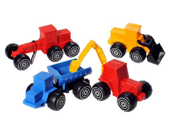 Arbetsfordon, 4 modeller/p&aring;se, 14-20 cm. Asst.