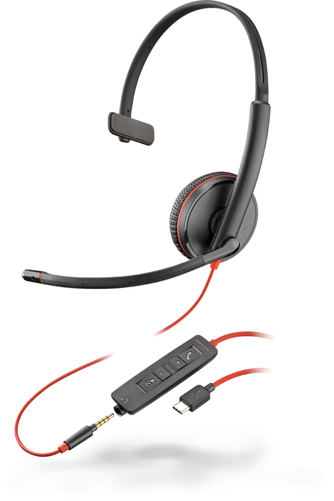 Poly Blackwire 3215 monoheadset, svart
