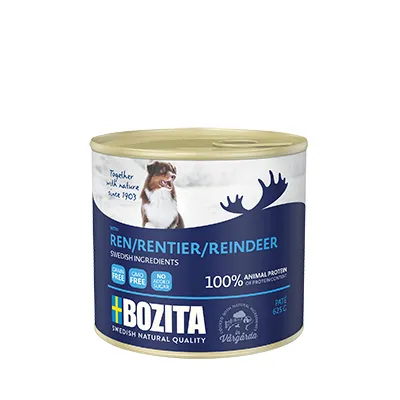 Bozita With Reindeer Pat&eacute;, Wet food for dogs, Adult, 625g