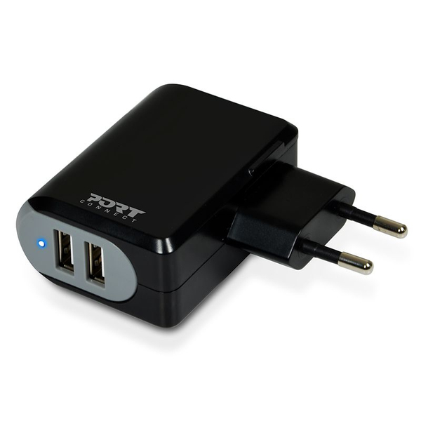 Port Design WALL + CAR CHARGER 2X USB + 2IN1