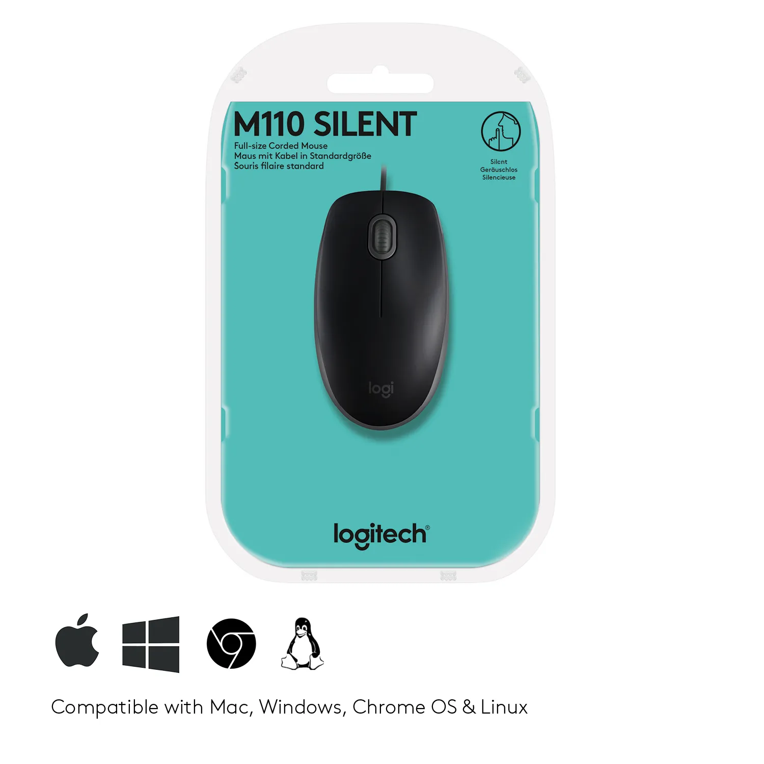 Logitech B110 Silent - mouse, Black