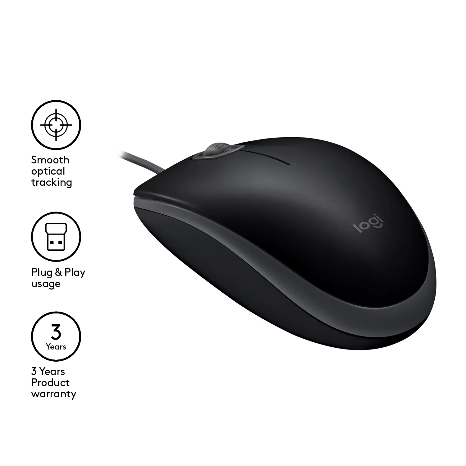 Logitech B110 Silent - mouse, Black