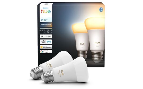 Philips Hue LED smart lamp, White ambiance, E27, 2-pack