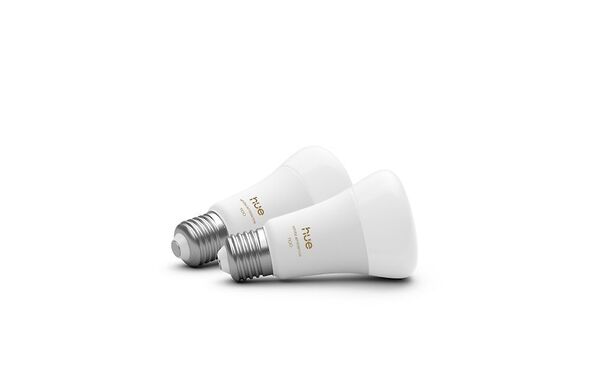Philips Hue LED smart lamp, White ambiance, E27, 2-pack