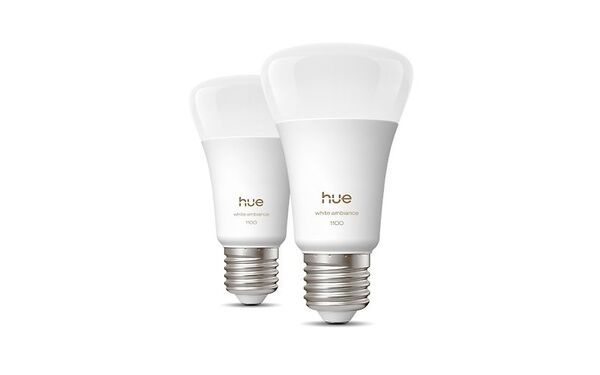 Philips Hue LED smart lamp, White ambiance, E27, 2-pack