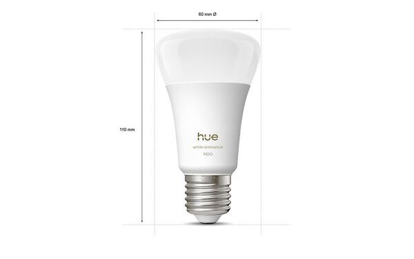 Philips Hue LED smart lamp, White ambiance, E27, 2-pack
